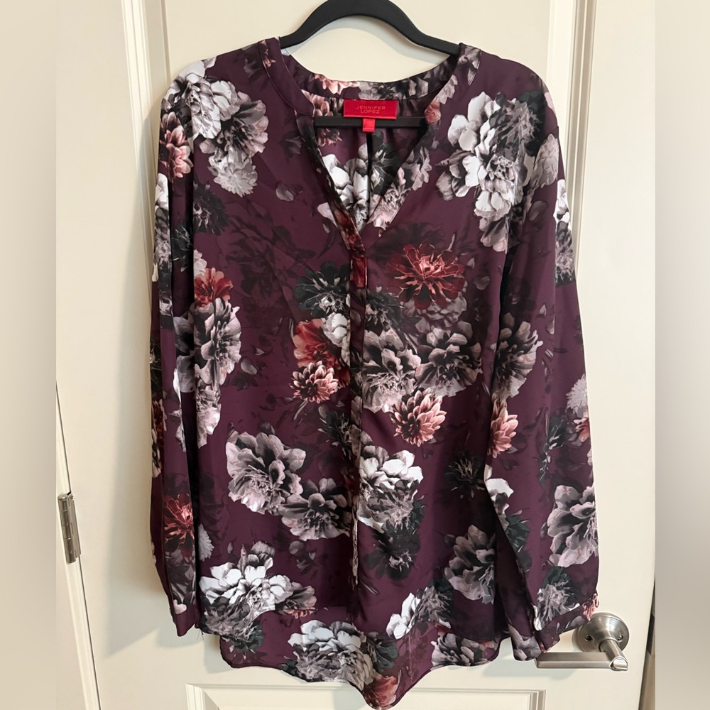 Floral Burgundy Blouse